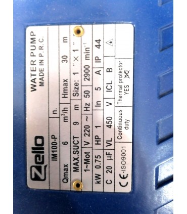 پمپ یک اسب بشقابی زلو مدل CM100-S